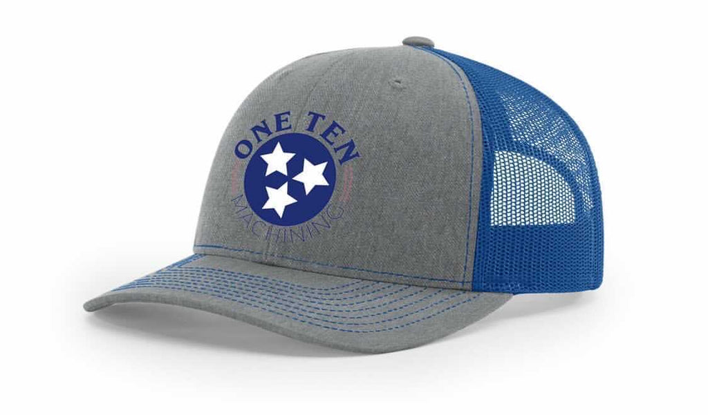 One Ten Machining Richardson Trucker Hat - Grey/Blue